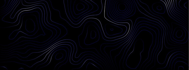 Luxury abstract Topographic line map. Modern design with black background with topographic wavy pattern design. Topographic map background concept. Topo contour map. Rendering abstract illustration.
