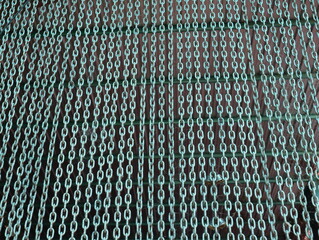 Blurred iron chain pattern background.