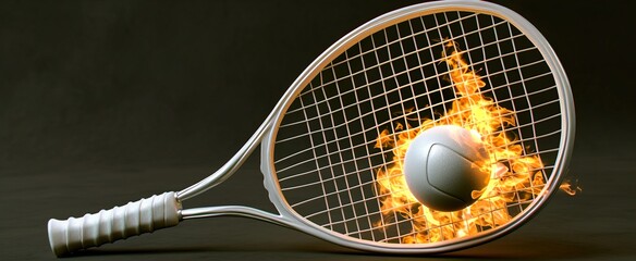 tennis racket and ball