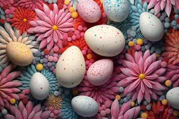Obraz na płótnie Canvas Easter background, Pointillism