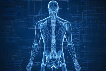 Human spine x-ray view on black background - obrazy, fototapety, plakaty