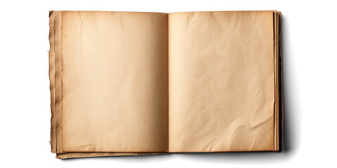 Open Vintage Book on Transparent