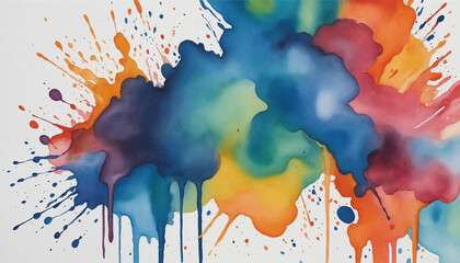 Rainbow color watercolor stain