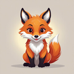 Fototapeta premium Adorable Fox Logo Design