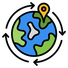 Global Expansion Icon Element For Design