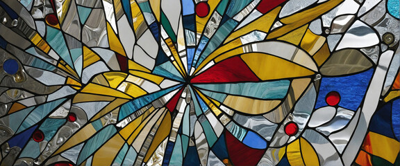 Abstract stained glass painting