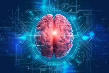 Futuristic Human Brain Visualization with Digital Data Overlay