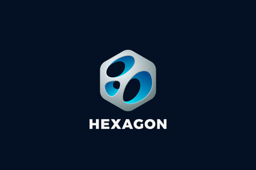 Hexagon Technology Logo Tech Vector Design Template.
