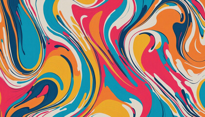 Vibrant abstract brush stroke painting pattern. Trendy colorful paint background in playful summer hues. Urban graffiti-style sketch wallpaper design with handmade textured look.