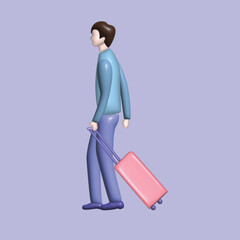 Journey or trip concept concept. Realistic 3d object cartoon style. Vector colorful illustration. 