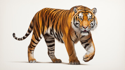 Fototapeta premium Tiger white background