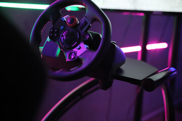 The steering wheel in the slot machines is ultraviolet black