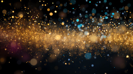 Obraz premium Festive decorative glitter lights background banner. Colorful abstract background with glitter