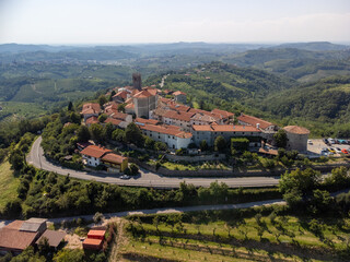 Fototapeta na wymiar Aerial view of Smartno with your vineyards in Slovenia 