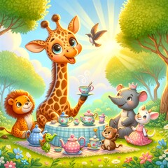 Adorable Giraffe Cub's Playful Gaze