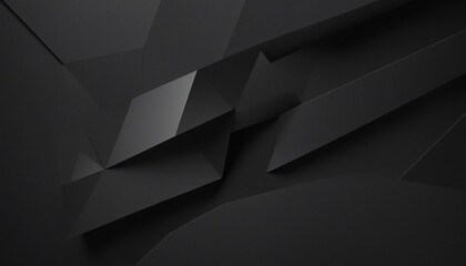 Modern black geometric 3D composition - Abstract design. - obrazy, fototapety, plakaty