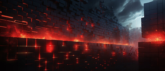 A firewall concept digital technology abstract background.