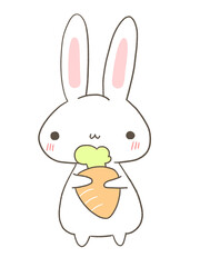 にんじん持つうさぎ