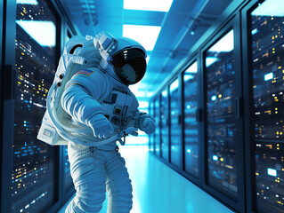 astronaut doing a data center
