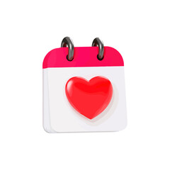 Valentine's Calendar 3D Icons vector illustration