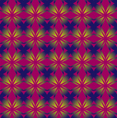 Seamless vector texture in the form of an abstract pattern of blue and gold colors on a purple background