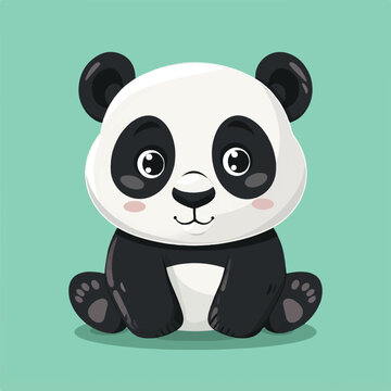Cute Panda Shy Cartoon