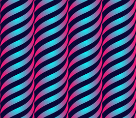 Seamless vector texture in the form of an abstract pattern of wavy pink lines on a blue background