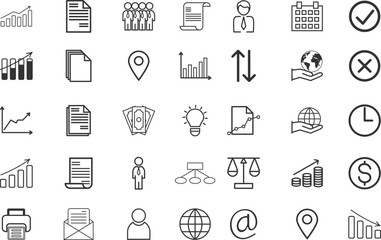 Finance Business icon Pack, Icon set For Business Documentations and Presentations work