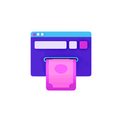 Withdraw Money 3d vector illustration Design