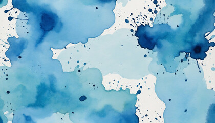 Obraz premium Blue Watercolor Texture on Transparent Background