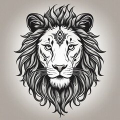 Symbol of a powerful lion in a logo design