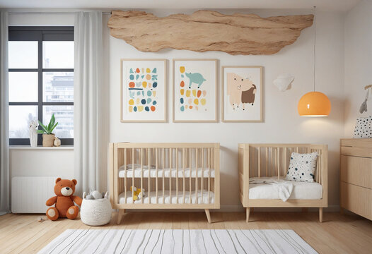 Rustic wooden decor for a boy's nursery
