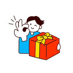 プレゼントを受け取る男性