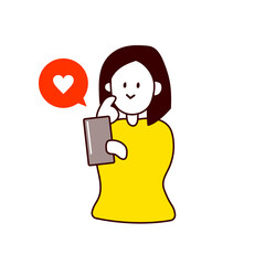 お気に入りをみつける女性