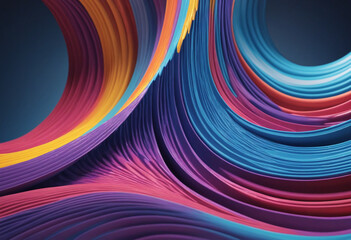 Colorful wave patterns, 3D rendering