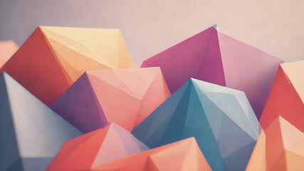 Abstract polygonal geometric shapes. Trendy  geometric abstract shapes.   AI generated image, ai