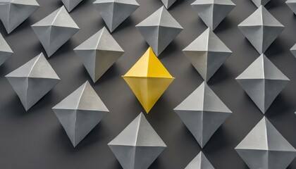 Luminous Anomaly: Yellow Coalescing Prism Defies Minimalism in 3D Render"