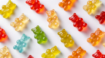 COlorful jelly gummy bears background - obrazy, fototapety, plakaty
