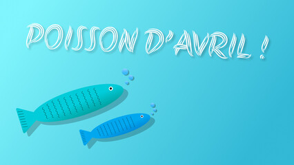 Deux poissons sur un fond bleu pour le poisson d'avril