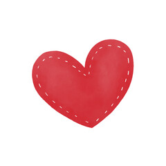 red heart dashed line