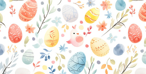 Easter seamless watercolor texture
