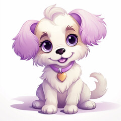 Cute puppy character for children, pastel colors, isolated illustration in cartoon style 