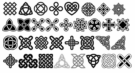 set of celtic design - obrazy, fototapety, plakaty