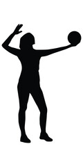 Woman volleyball player silhouette