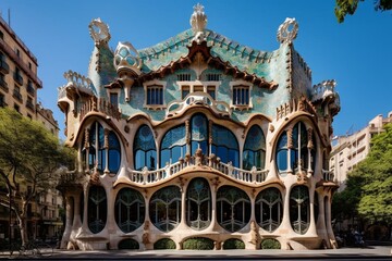 Fototapeta na wymiar Architectural masterpiece in Barcelona. Generative AI