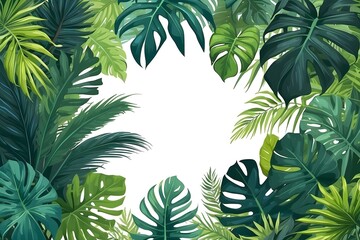 tropical leaves frame
