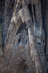 Barcelona, Sagrada Família, frescoes, sculptures, facade, ornament, spiers, towers, temple,...