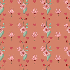 Free vector valentine flowers pattern design.