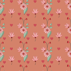 Free vector valentine flowers pattern design.