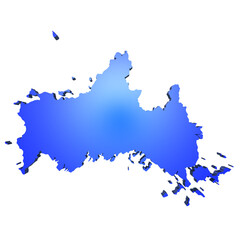 Fototapeta premium 日本の山口県の地図
